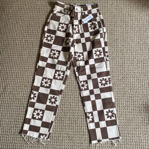 NWT Pacsun High Rise Straight Patterned Jeans